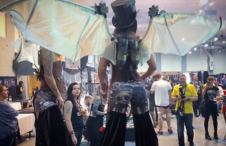 steampunk stilt walkers