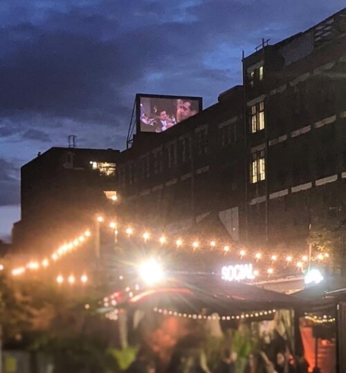 ground view of roof top cinema