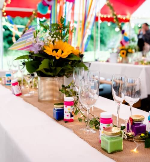 decorated wedding table