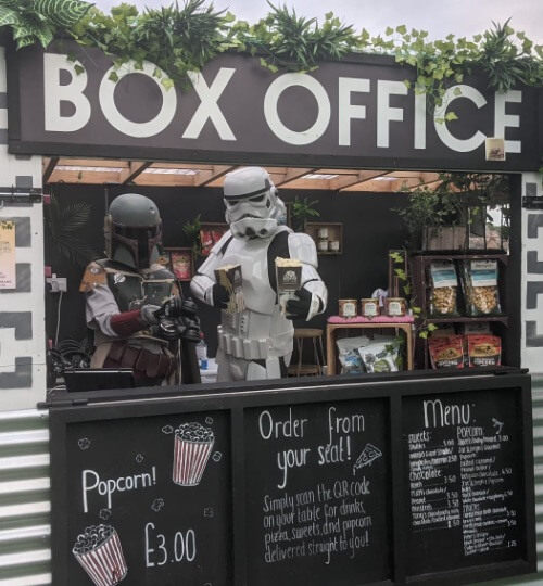 stormtroopers at cinema box office