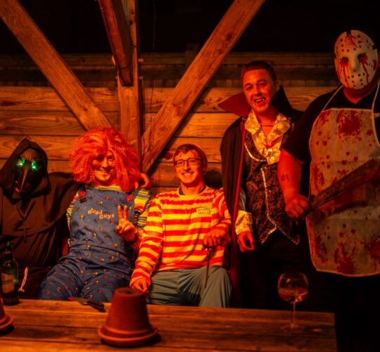 halloween fire performers