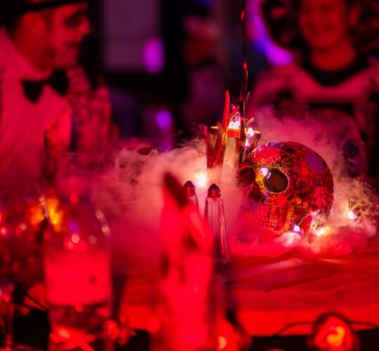 halloween fire performers