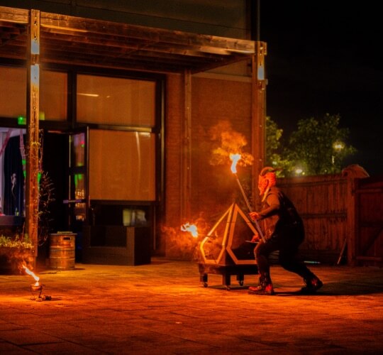 halloween fire performers
