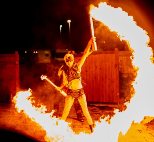 halloween fire performers