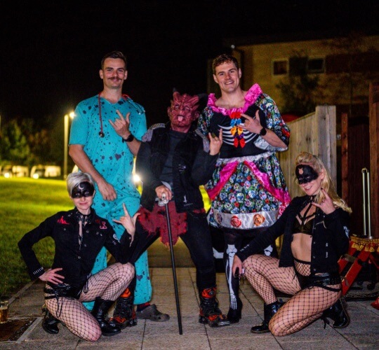 halloween fire performers