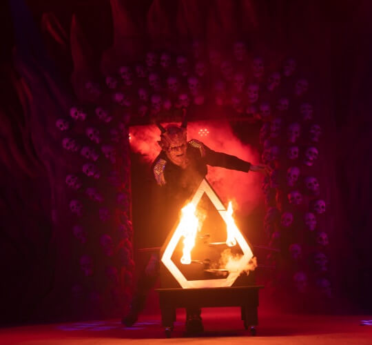 halloween fire performers