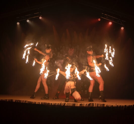 halloween fire performers