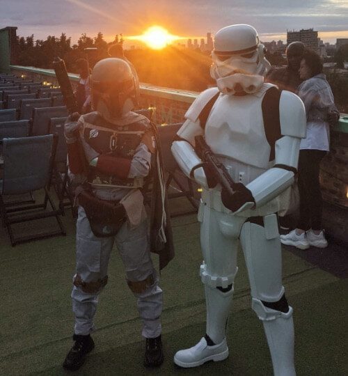 storm troopers at roof top film